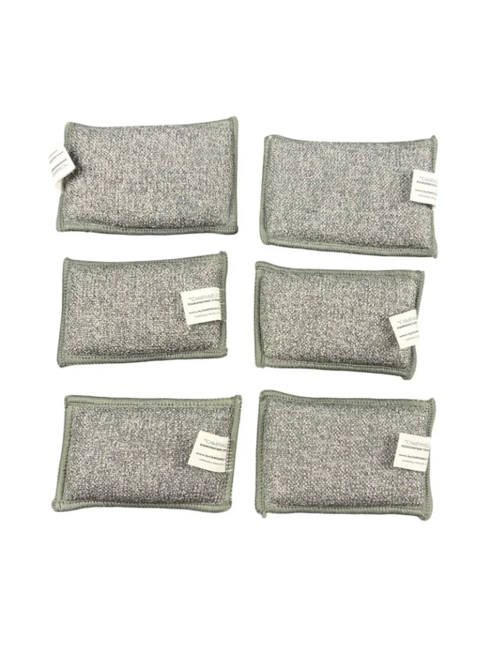 Campanelli 10 Pcs Diamond Fiber Scrubbing Sponge Cleaning Set w Drying Mats NEW
